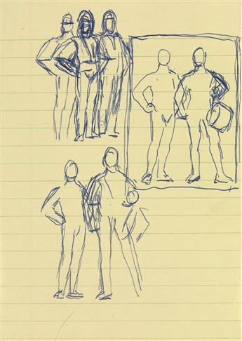 JARED FRENCH Group of 11 pen and ink studies.